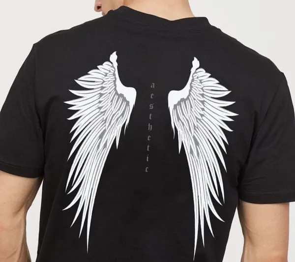 Black_Cotton_Regular_Fit_Peacock_Print_T-Shirt_For_Unisex