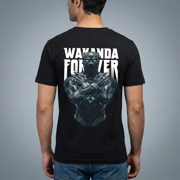 Black_Cotton_Regular_Fit_Wakanda_Forever_Graphic_T-Shirt_For_Unisex