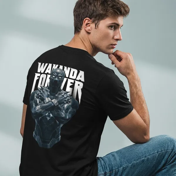 Black_Cotton_Regular_Fit_Wakanda_Forever_Graphic_T-Shirt_For_Unisex