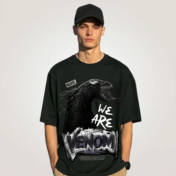 Black_Cotton_Oversized_Venom_Graphic_Print_T-Shirt_For_Unisex