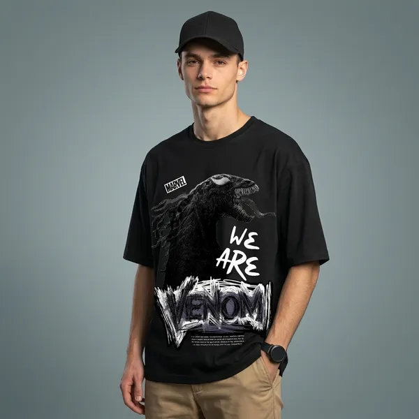 Black_Cotton_Oversized_Venom_Graphic_Print_T-Shirt_For_Unisex