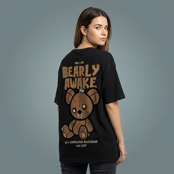 Black_Cotton_Oversized_Teddy_Bear_Graphic_T-Shirt_For_Unisex