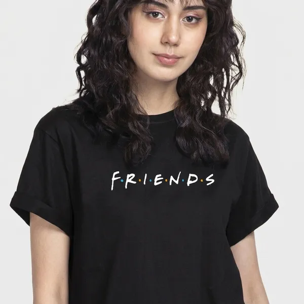 Black_Cotton_Regular_Fit_Friends_Logo_Graphic_T-Shirt_For_Unisex