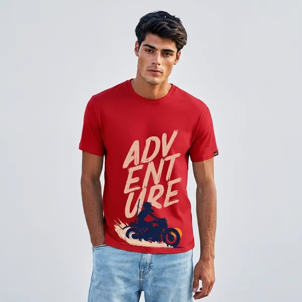 Cherry_Red_Cotton_Regular_Fit_Adventure_Motorcycle_T-Shirt_For_Unisex