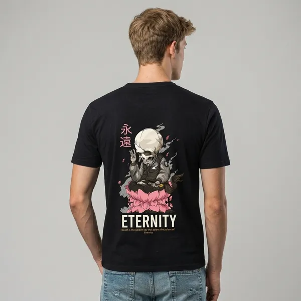 Black_Cotton_Regular_Fit_Skull_Eternity_Graphic_T-Shirt_For_Unisex