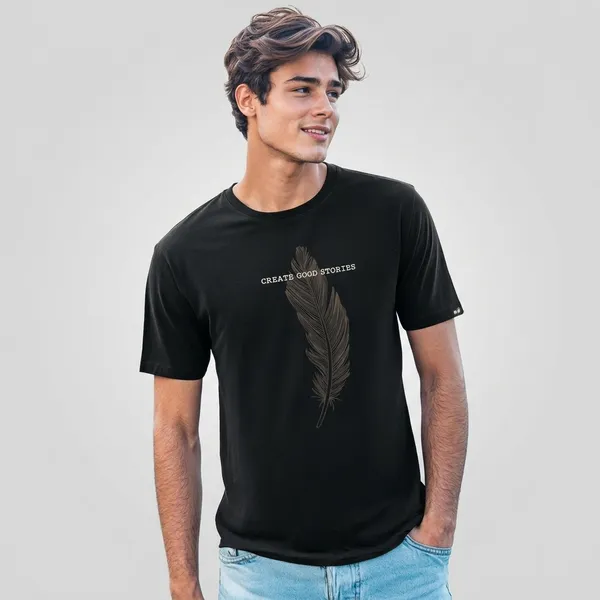 Black_Cotton_Regular_Fit_Create_Good_Stories_Graphic_T-Shirt_For_Unisex