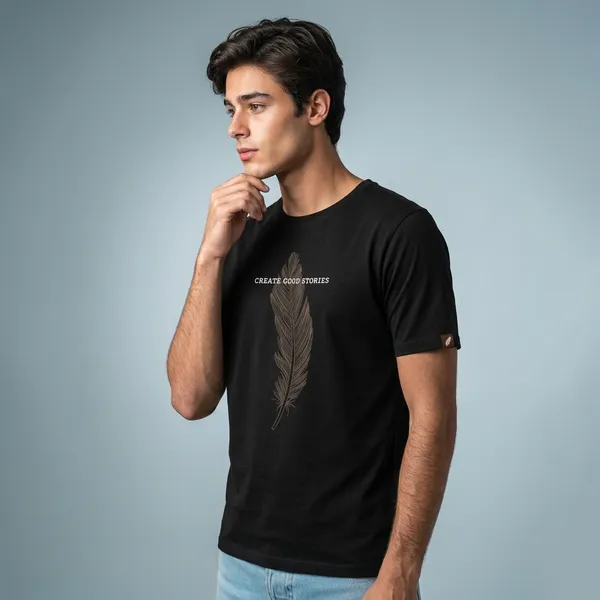 Black_Cotton_Regular_Fit_Create_Good_Stories_Graphic_T-Shirt_For_Unisex