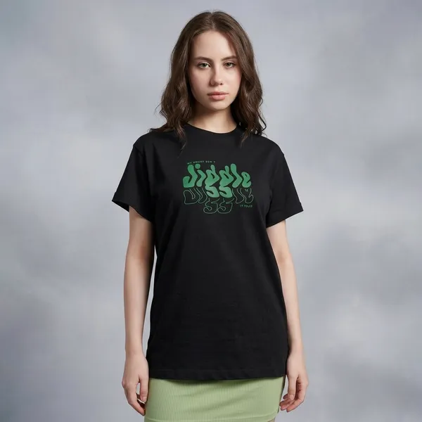 Black_Cotton_Oversized_Green_Flame_Graphic_T-Shirt_For_Unisex