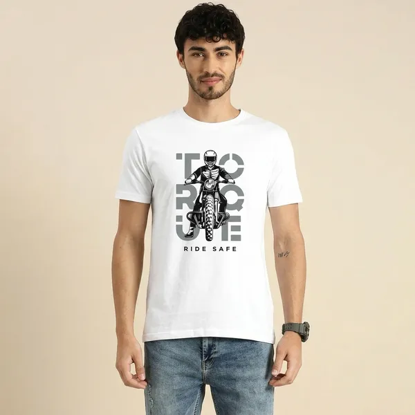 White_Cotton_Regular_Fit_Ride_Safe_Motorcycle_Graphic_T-Shirt_For_Unisex