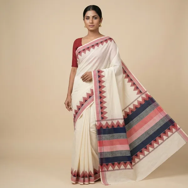 Cotton_Single_Set_Mundu_(Mundum_Neriyathum)_with_Temple_Prints
