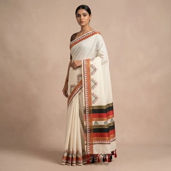 Cotton_Ethnic_Printed_Border_Saree-Multicolor_
