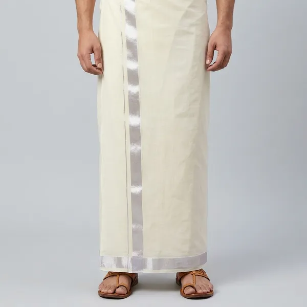 Men'S_White_with_Silver_Border_Mundu_/_Otta_Mundu_/_Lungi_(South_Indian_Kerala_Dhoti)