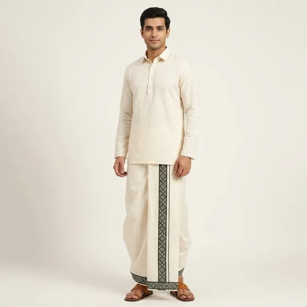 Men'S_White_Printed_Single_Mundu_/_Otta_Mundu_/_Lungi_(South_Indian_Kerala_Dhoti)