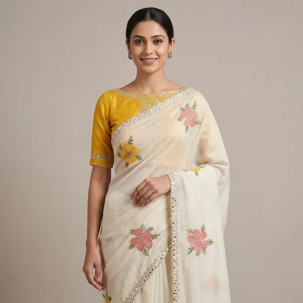 Fancy_Sareee_With_Blouse,_Mirror_Work
