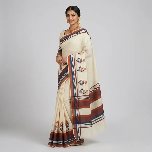 Kerala_Cotton_Single_Set_Mundu_(Mundum_Neriyathum)_with_Block_Prints_
