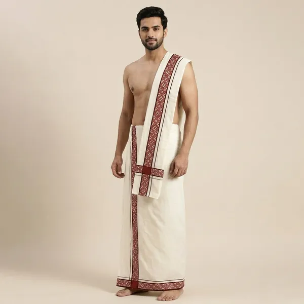 Men'S_White_Printed_Single_Mundu_/_Otta_Mundu_/_Lungi_(South_Indian_Kerala_Dhoti)