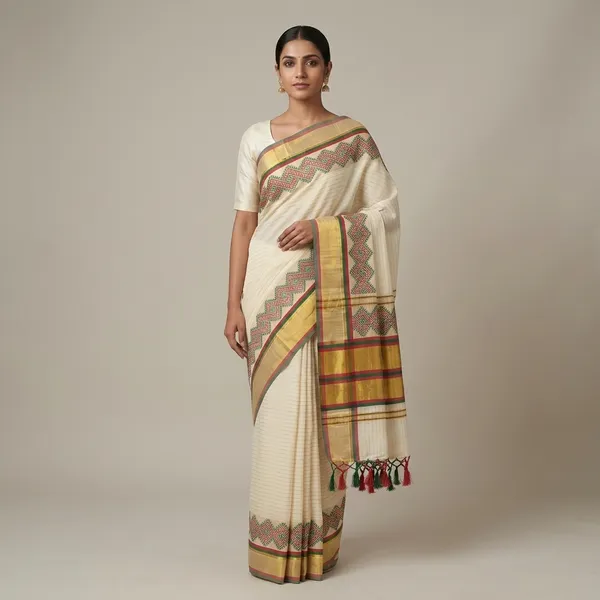 Cotton_Saree_With_Geometric_Embroidery_-Off_White_