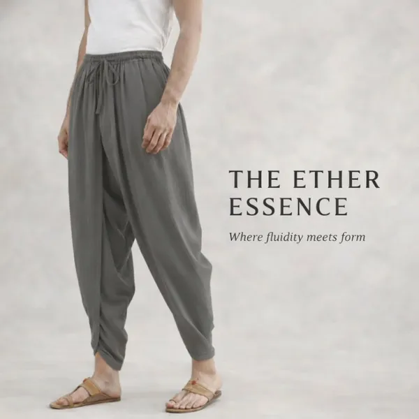 Grey_Cotton_Draped_Dhoti_Pants_For_Men