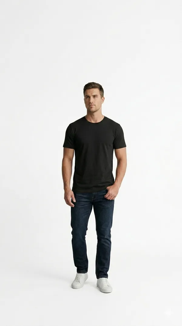 Black_Cotton_Slim_Fit_Crew_Neck_TShirt_For_Men