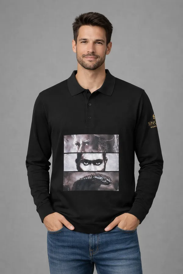 Black_Cotton_Full_Sleeve_Printed_Polo_TShirt_For_Men