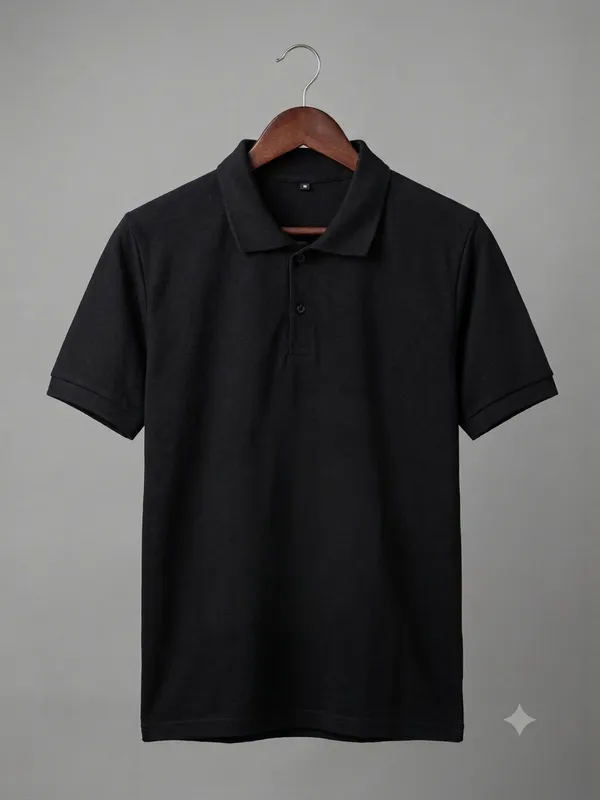 Black_Cotton_Regular_Fit_Polo_TShirt_For_Men