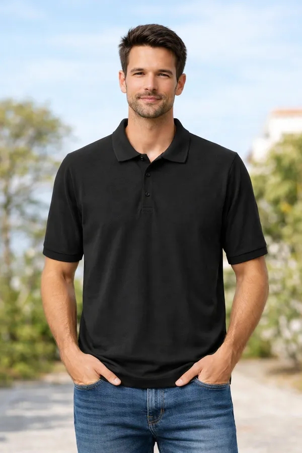 Black_Cotton_Regular_Fit_Polo_TShirt_For_Men