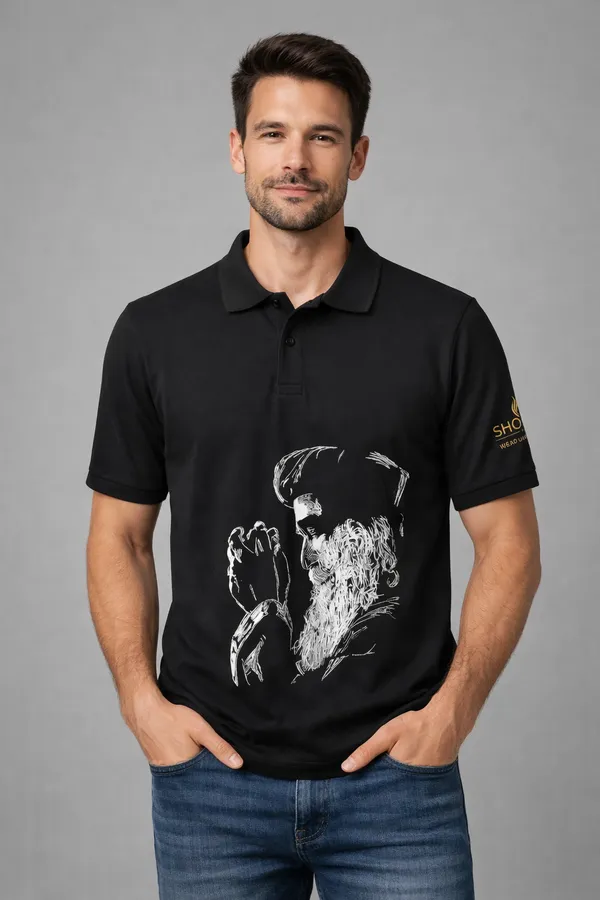 Black_Cotton_Trishul_Embroidered_Polo_TShirt_For_Men