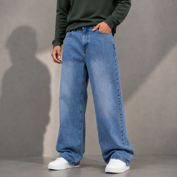 Light_Blue_Denim_Baggy_Fit_Jeans_For_Men