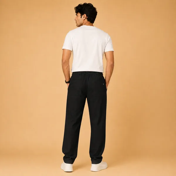 Wild_Woolly_Black_Men's_Linen_Blend_Relaxed_Fit_Track_Pants_|_Breathable_Casual_Pant_with_Elastic_Waist_&_Drawstring