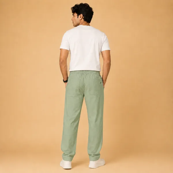 Wild_Woolly_Sage_Green_Men's_Linen_Blend_Relaxed_Fit_Track_Pants_|_Breathable_Casual_Pant_with_Elastic_Waist_&_Drawstring