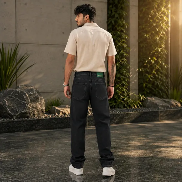 WILD_WOOLLY_Men's_Black_Baggy_Fit_Denim_Jeans_|_Premium_Cotton_Denim_|_Streetwear_Relaxed_Fit_|_Nature_Inspired_Luxury_Denim