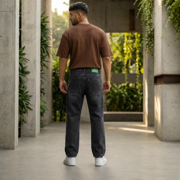 WILD_WOOLLY_Men's_Carbon_Black_Baggy_Fit_Jeans_|_Premium_Cotton_Denim_|_Relaxed_Streetwear_Fit_|_Nature_Inspired_Luxury_Denim