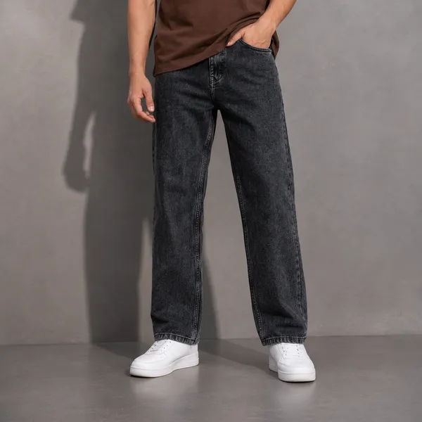 WILD_WOOLLY_Men's_Carbon_Black_Baggy_Fit_Jeans_|_Premium_Cotton_Denim_|_Relaxed_Streetwear_Fit_|_Nature_Inspired_Luxury_Denim