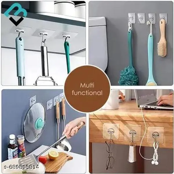 Pvc_Plastic_Transparent_Heavyduty_Adhesive_Wall_Hooks_Pack_Of_30