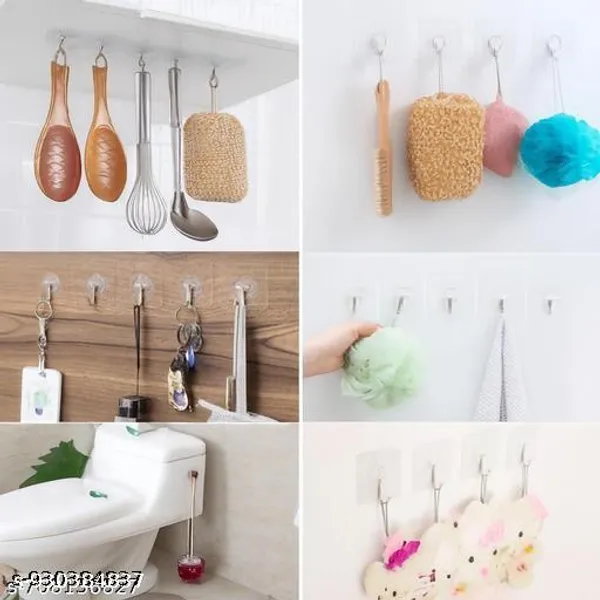 Plastic_Transparent_Waterproof_Adhesive_Wall_Hooks_Pack_Of_30