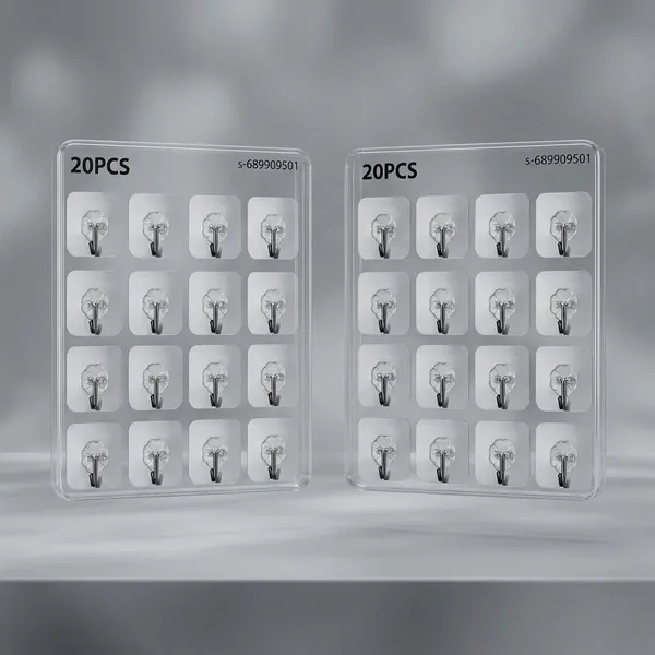 Pvc_Plastic_Transparent_Heavyduty_Adhesive_Wall_Hooks_Set_Of_20_Pack_Of_2