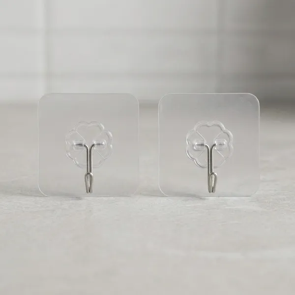 Pvc_Plastic_Transparent_Selfadhesive_Wall_Hooks_Nodrill_Pack_Of_2