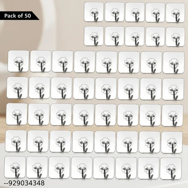 Plastic_Transparent_Selfadhesive_Heavy_Duty_Wall_Hooks_Pack_Of_50