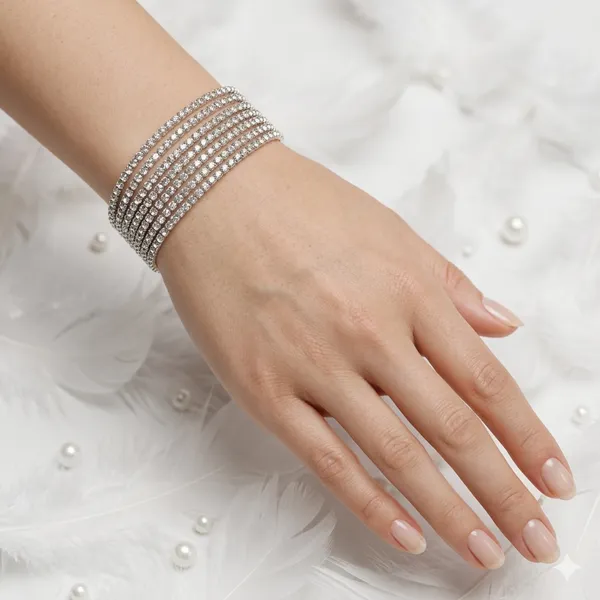 Silver_Crystal_Multi-Strand_Wrap_Bracelet_For_Women