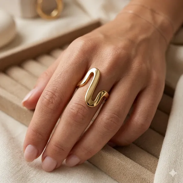 Gold_Elongated_Abstract_Statement_Ring_For_Women