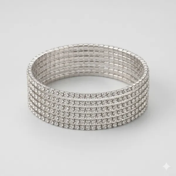 Silver_Crystal_Multi-Strand_Wrap_Bracelet_For_Women