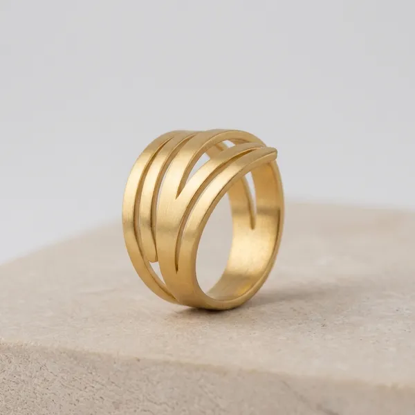 Gold_Plated_Layered_Chunky_Ring_For_Women