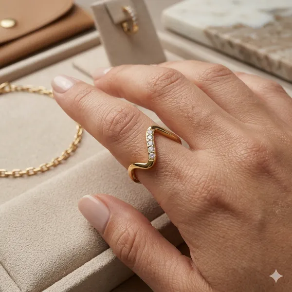 Gold_Tone_Wave_Design_Ring_With_Cubic_Zirconia_Stones