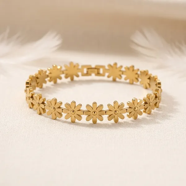 Gold_Tone_Elephant_Link_Bracelet_For_Women