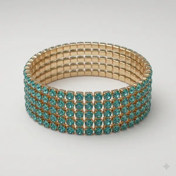 Turquoise_Crystal_Beaded_Multi-Strand_Bracelet