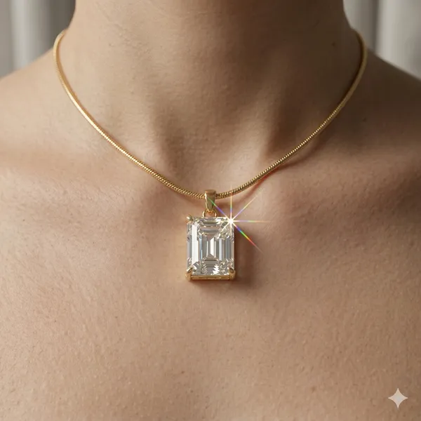 Gold_Plated_Emerald_Cut_Solitaire_Pendant_Necklace_For_Women