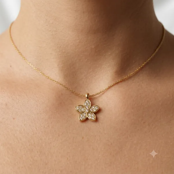 Golden_Flower_Blossom_Pendant_Necklace