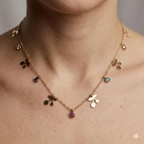 Gold_Plated_Multi_Charm_Gemstone_Necklace_For_Women