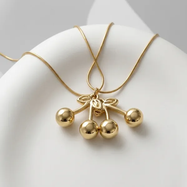 Gold_Toned_Cherry_Charm_Pendant_Necklace