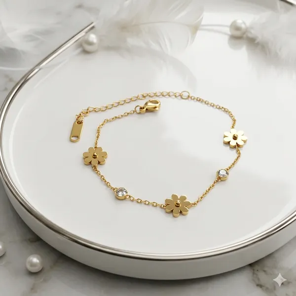 Gold_Plated_Floral_Chain_Bracelet_With_Crystal_Accents